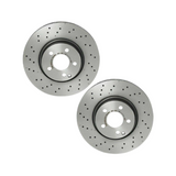 FOR CITROEN C4 DS4 PEUGEOT 208 308 FRONT DRILLED BRAKE DISCS PAIR 340mm COATED