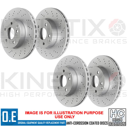 FOR VW CARAVELLE 2.0 TSI FRONT REAR DRILLED BRAKE DISCS PADS 308mm 294mm