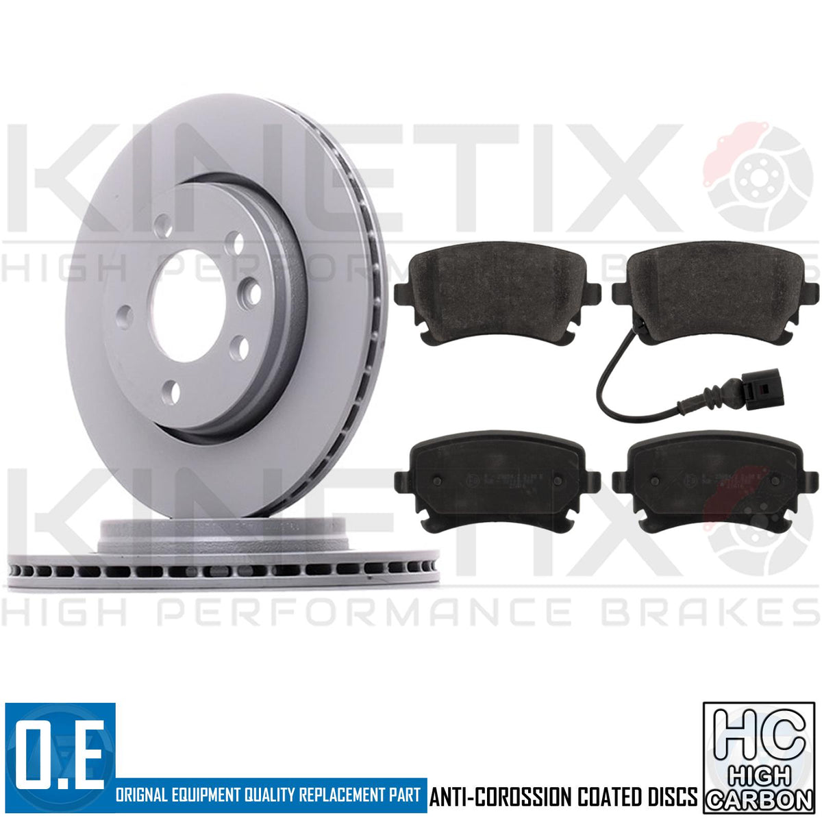 FOR VW TRANSPORTER 2.0 BiTDI T5 T6 REAR HIGH CARBON BRAKE DISCS PADS 294mm