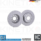FOR AUDI SEAT SKODA VW CROSS DRILLED FRONT REAR BRAKE DISCS BREMBO PADS