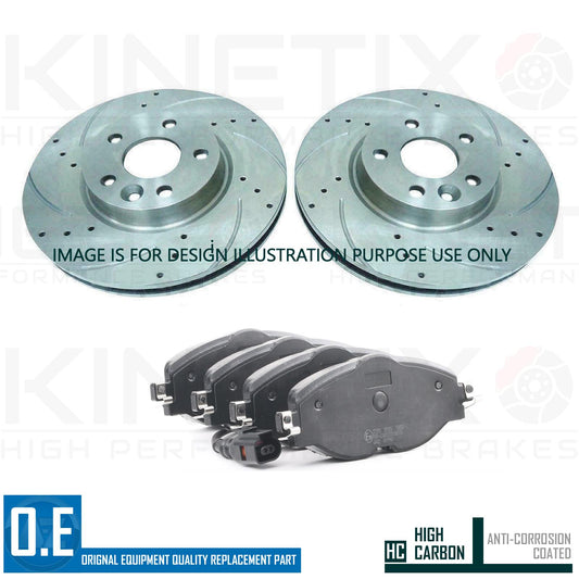 FOR SEAT ATECA LEON CROSS DRILLED GROVED COATED FRONT BRAKE DISCS PADS 288mm FR