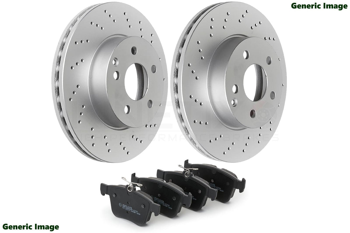 FOR VW PASSAT ALLTRACK 2.0 TDI 2015- REAR DRILLED BRAKE DISCS MINTEX PADS 300mm
