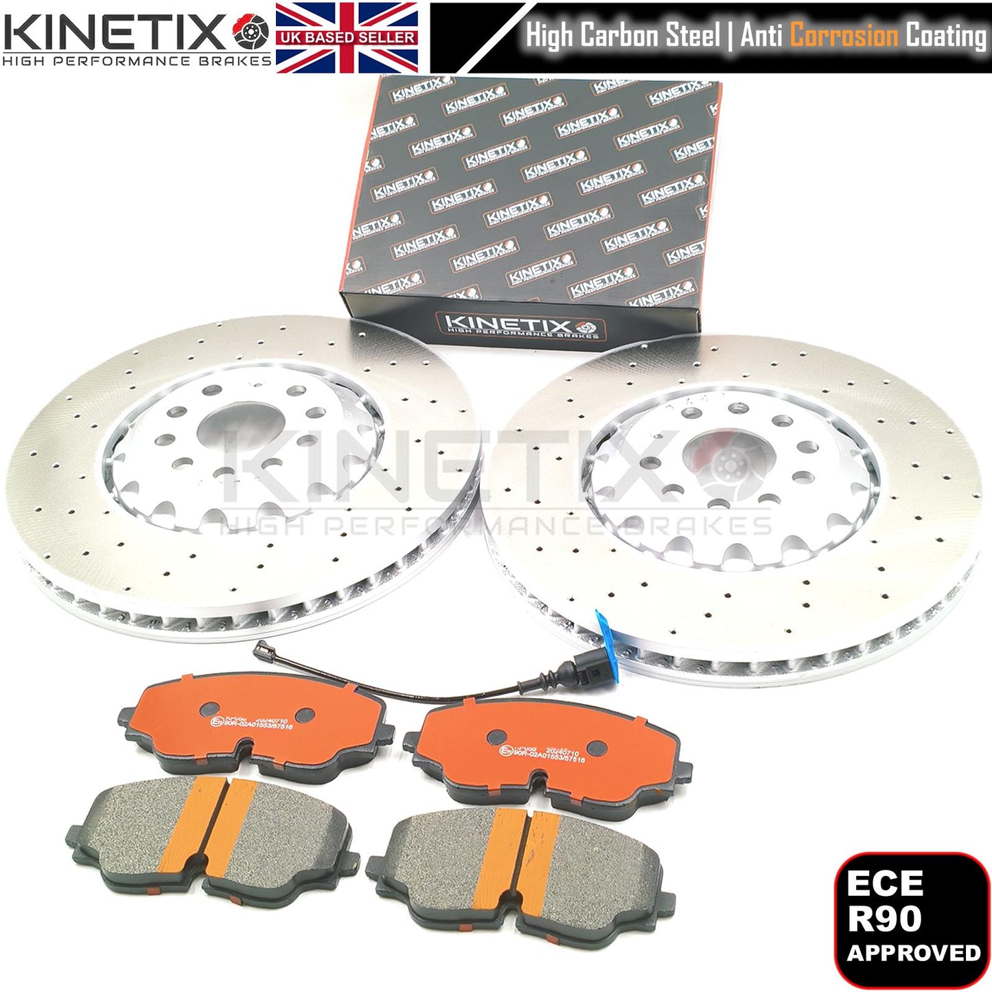 FOR VW GOLF GTI MK8 CLUBSPORT FRONT BRAKE DISCS CERAMIC PADS 357mm 5WA615301A