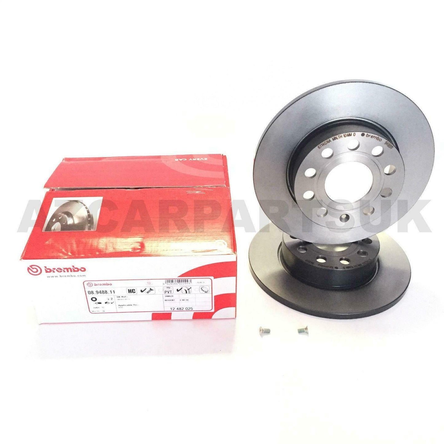 FOR Vw Audi Seat Skoda Rear Coated Painted Original Brembo Brake Discs Pads