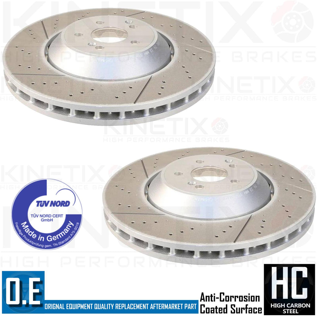 FOR MERCEDES SL63 SL65 AMG FRONT SLOTTED GROOVED BRAKE DISCS PAIR 390mm COATED