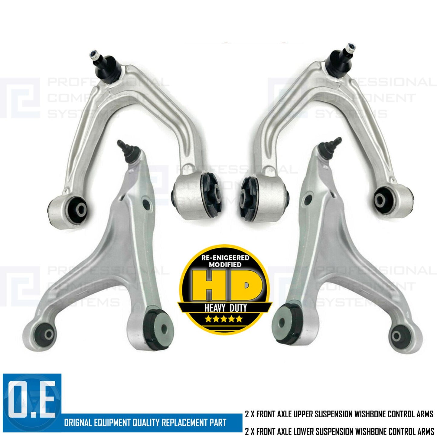 FOR GHIBLI QUATTROPORTE FRONT UPPER LOWER SUSPENSION WISHBONE CONTROL ARMS SET
