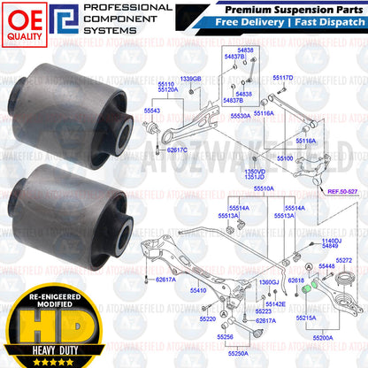 FOR KIA OPTIMA SPORTAGE REAR LOWER SUSPENSION WISHBONE CONTROL ARM BUSHES HD X2