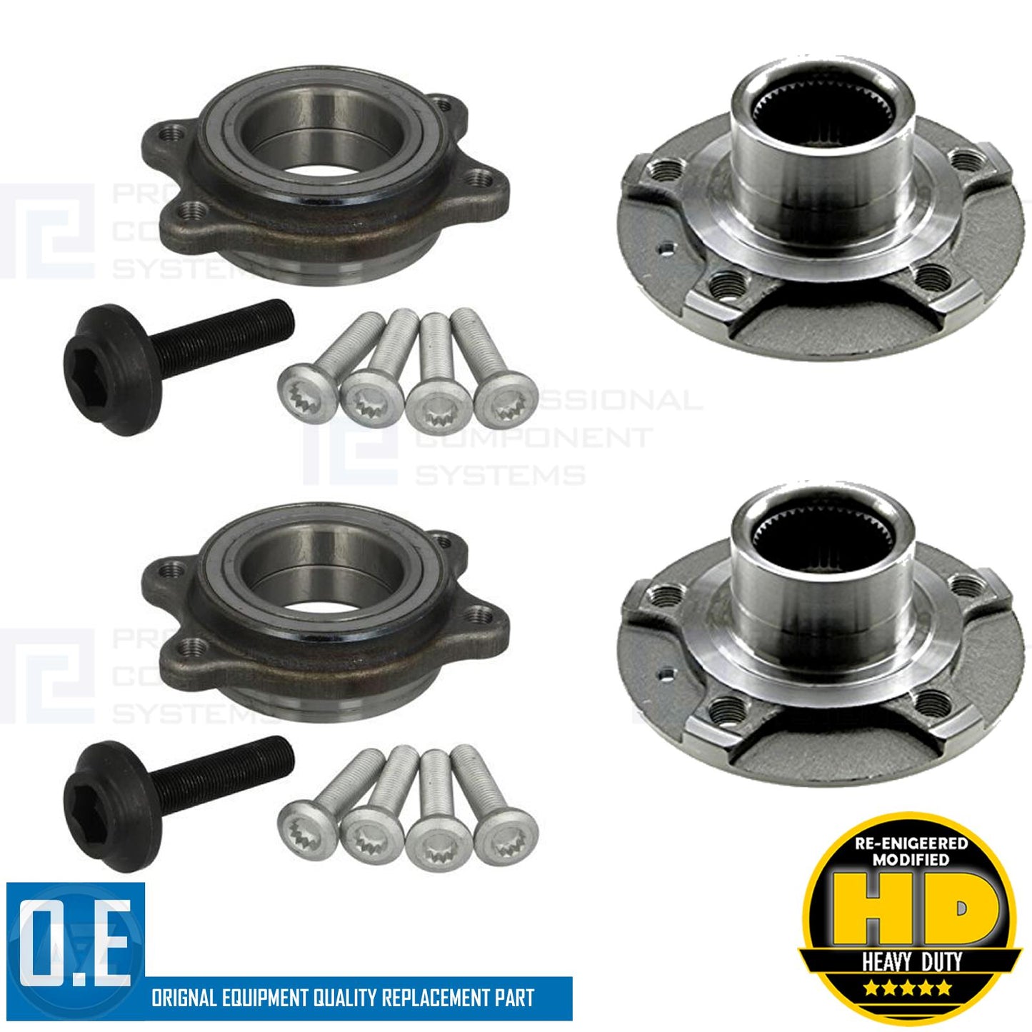 FOR AUDI A4 A5 A6 A7 Q5 FRONT STEERING STUB KNUCKLES WHEEL BEARINGS KITS FITTED