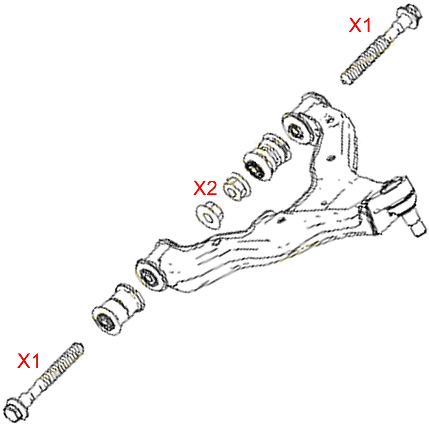 FOR CRAFTER SPRINTER FRONT SUSPENSION WISHBONE ARM NUTS BOLTS FITTINGS KIT X1