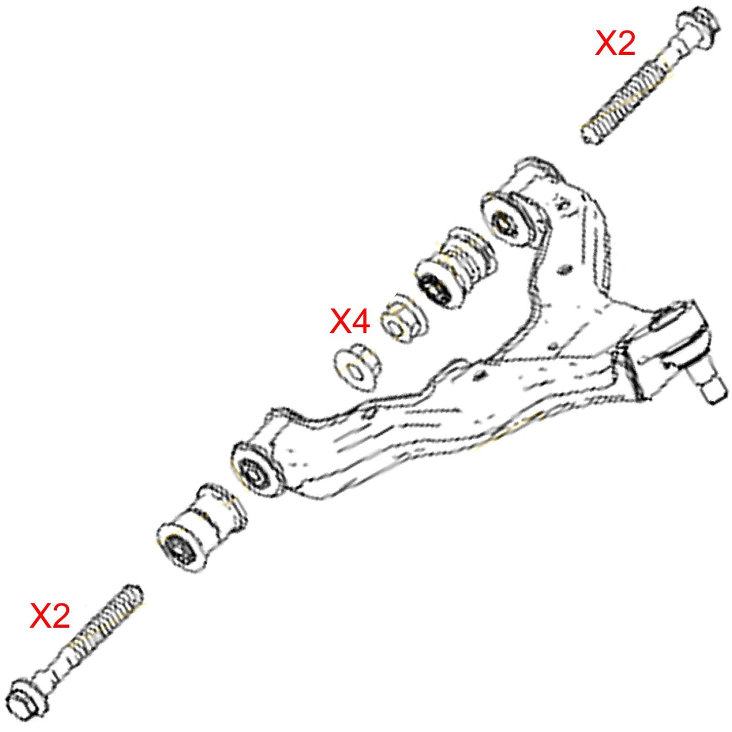 FOR CRAFTER SPRINTER FRONT SUSPENSION WISHBONE ARM NUTS BOLTS FITTINGS KITS X2