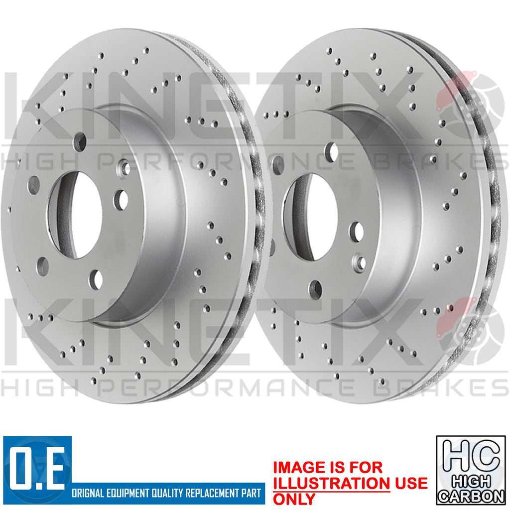 FOR VW CARAVELLE 2.0 TDI T5 T6 REAR CROSS DRILLED BRAKE DISCS PAIR 294mm
