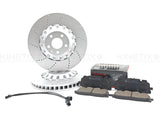 FOR AUDI S4 S5 S6 S7 FRONT CROSS DRILLED BRAKE DISCS BREMBO PADS SENSORS 375mm