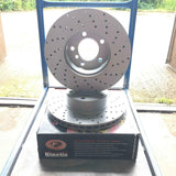 FOR BMW Z4 sDrive 23i E89 CROSS DRILLED FRONT BRAKE DISCS PAIR 300mm COATED