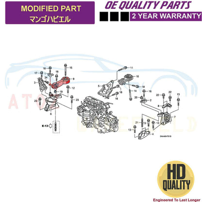 FOR HONDA CIVIC MK8 STREAM UPPER RIGHT ENGINE MOUNTING NEW AUTO TRANSMISSION