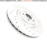 FOR AUDI Q7 3.0 TFSI REAR DRILLED BRAKE DISCS PADS WEAR WIRE SENSORS 350mm