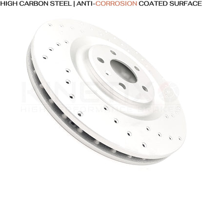 FOR AUDI Q7 3.0 TFSI REAR DRILLED BRAKE DISCS PADS WEAR WIRE SENSORS 350mm