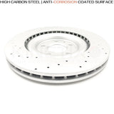 FOR AUDI Q7 3.0 TFSI REAR DRILLED BRAKE DISCS PADS WEAR WIRE SENSORS 350mm