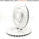 FOR AUDI Q7 60 TFSI FRONT REAR DRILLED BRAKE DISCS PADS WEAR SENSORS 400mm 350mm
