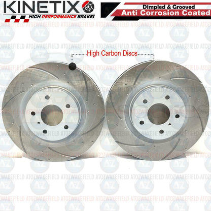 FOR BMW 725d 725Ld M SPORT G11 G12 FRONT DIMPLED GROOVED BRAKE DISCS PAIR 348mm
