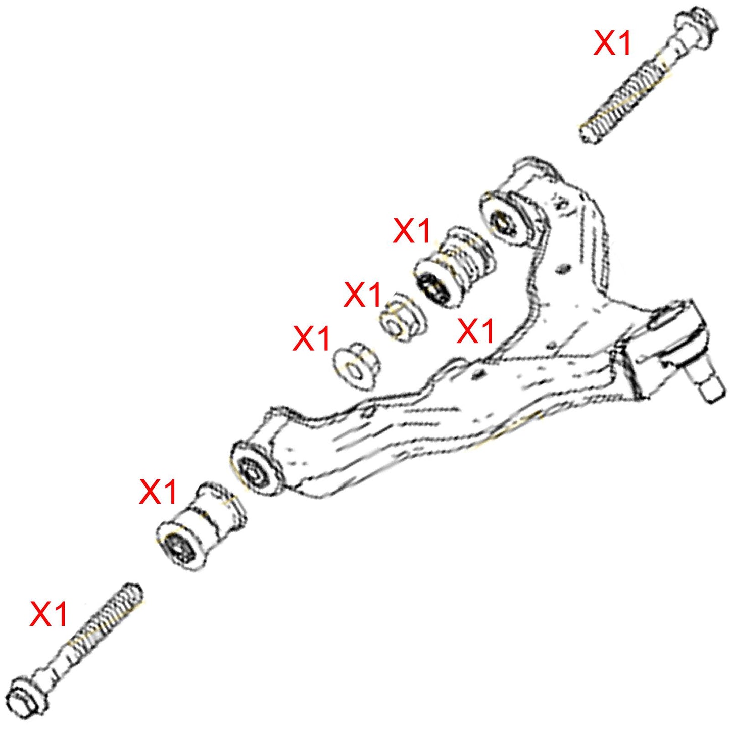 FOR VW CRAFTER MERCEDES SPRINTER FRONT LOWER RIGHT SUSPENSION WISHBONE ARM KIT