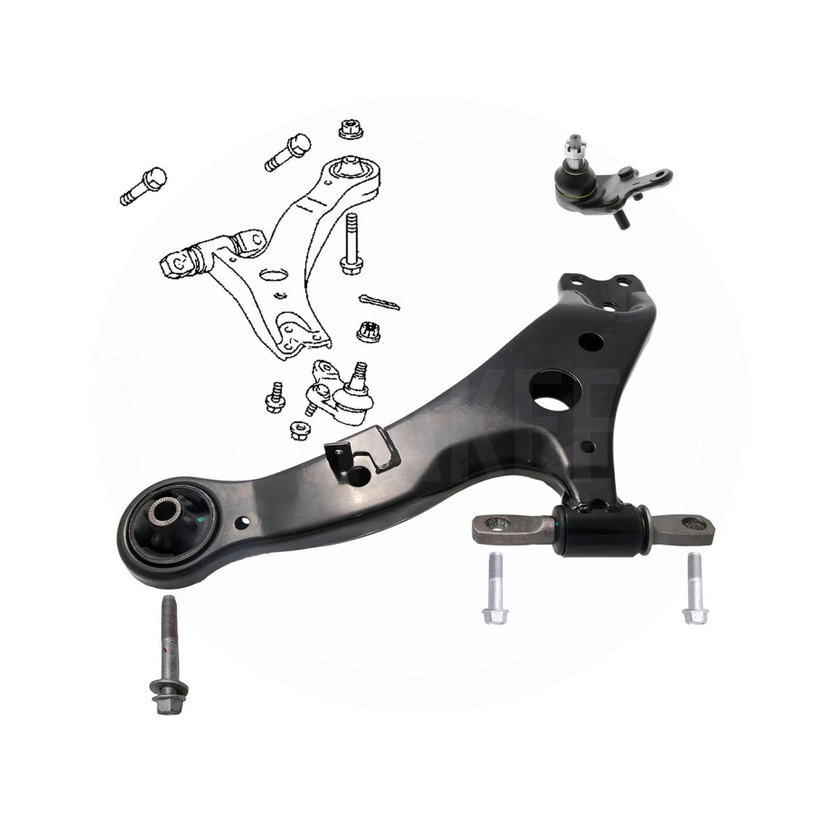 RTG Automotive Front Suspension Lower Left Track Control Arm Wishbone For Select Models - SSK05-05
