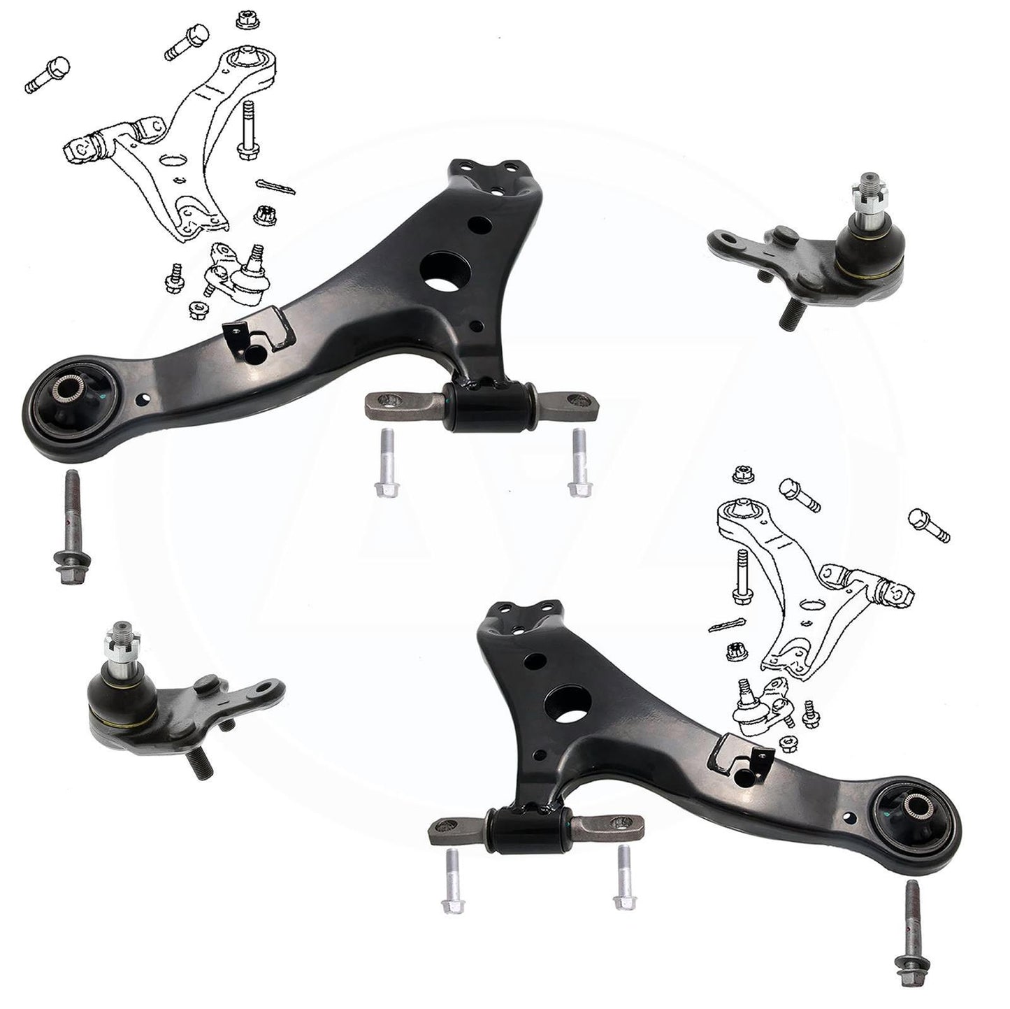 FOR TOYOTA HARRIER FRONT LOWER SUSPENSION WISHBONES TRACK CONTROL ARMS KIT PAIR