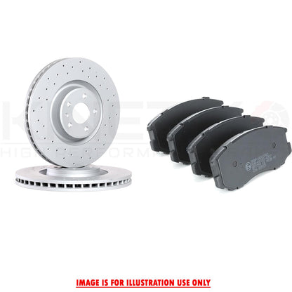 FOR ALFA ROMEO STELVIO 2.2 D Q4 DRILLED FRONT BRAKE DISCS PADS SENSOR 330mm