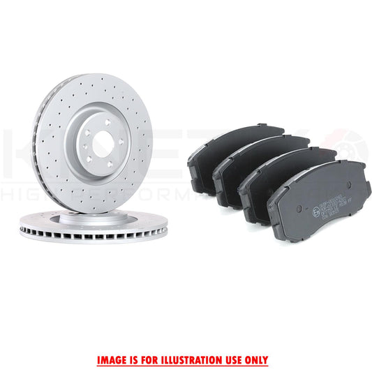 FOR ALFA ROMEO STELVIO 2.2 D DRILLED FRONT BRAKE DISCS PADS SENSOR 330mm COATED