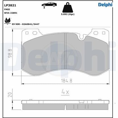 FOR BMW M2 M3 M4 M5 M8 X5 M X6 M DELPHI FRONT BRAKE PADS (FOR SA CODE TX4007)