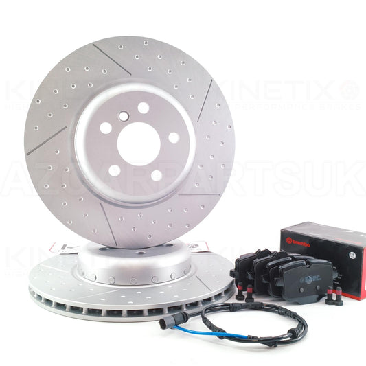 FOR TOYOTA SUPRA 2.0 DIMPLED GROOVE REAR BRAKE DISCS BREMBO PADS 345mm X 24mm