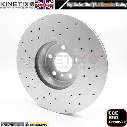 FOR BMW 425d F32 F33 F36 M SPORT FRONT CROSS DRILLED BRAKE DISCS PAIR 340mm