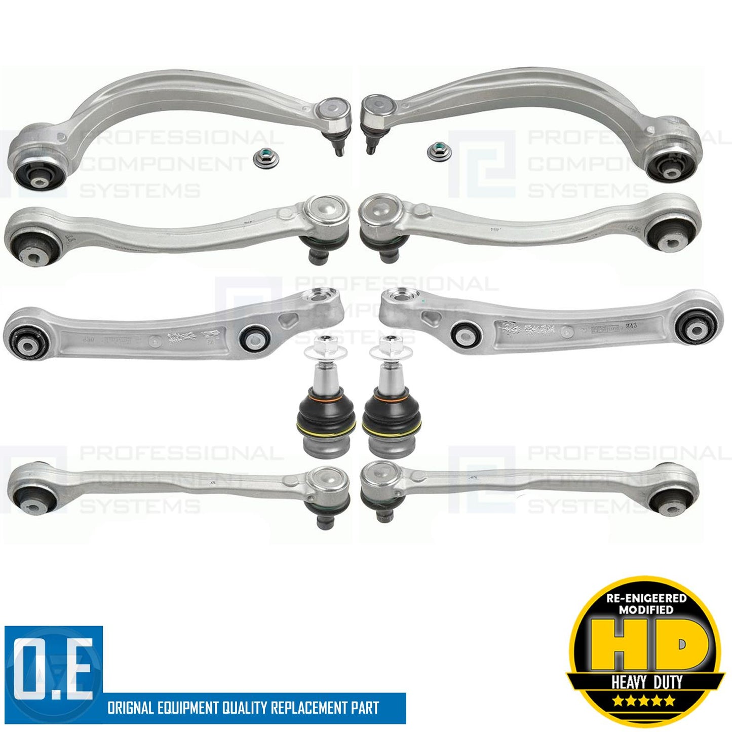 FOR VW TOUAREG 2017- FRONT SUSPENSION UPPER LOWER WISHBONES ARMS BALL JOINTS KIT