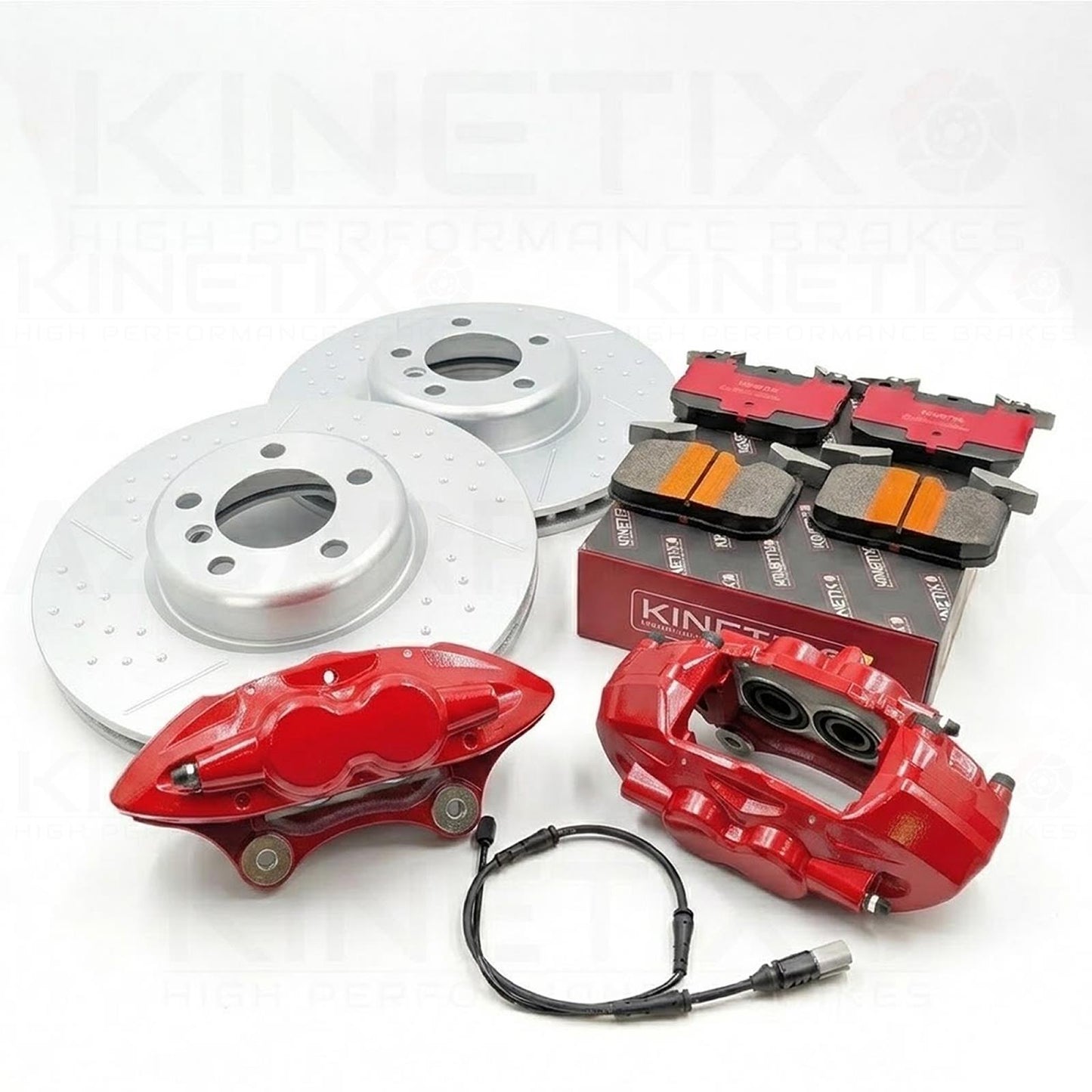 FOR BMW E9X F3X  340mm M SPORT BLUE FRONT BRAKE 4 POT CALIPER DISCS PADS UPGRADE