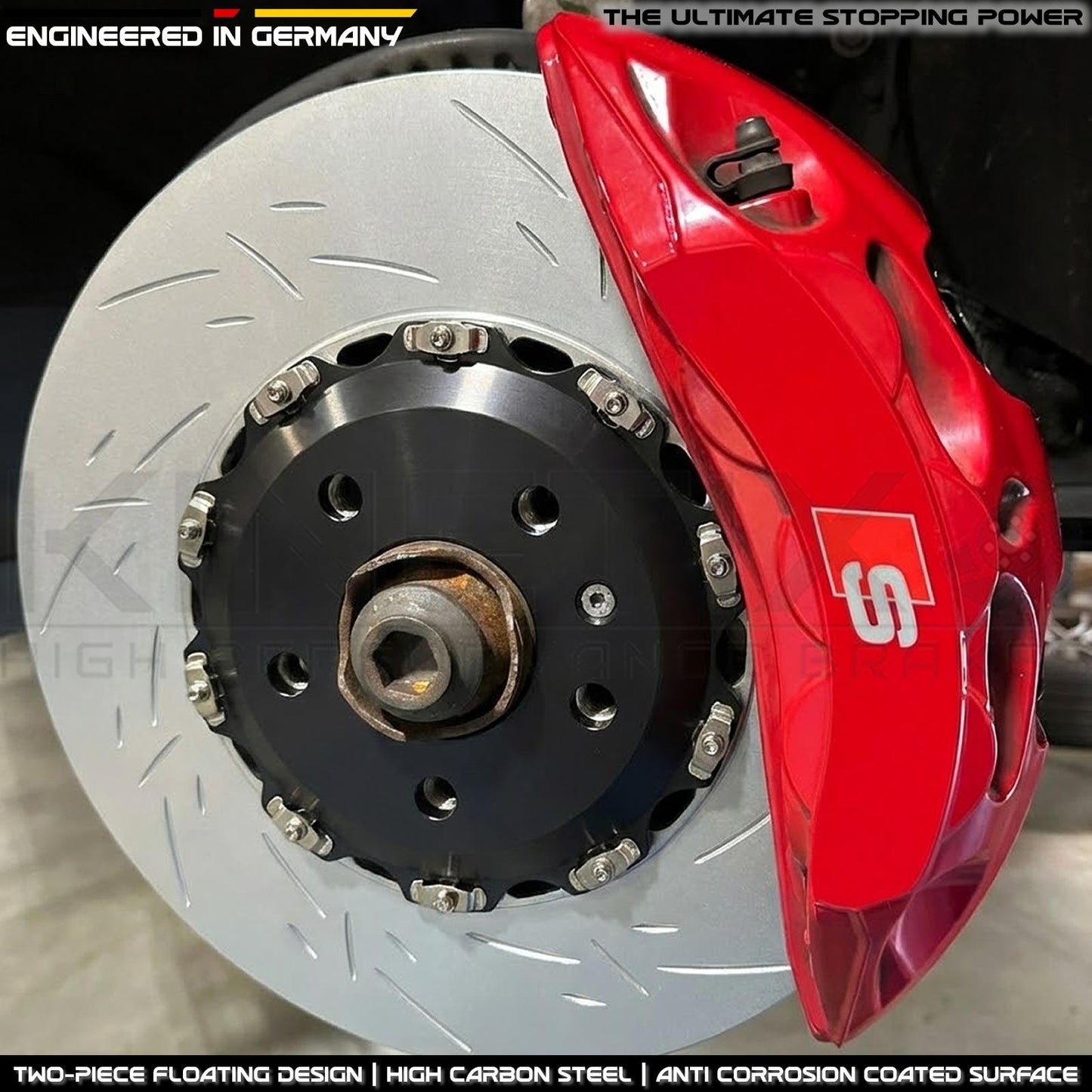 FOR AUDI Q7 Q8 SQ5 S4 S5 S6 S7 TWO-PIECE FLOATING FRONT BRAKE DISCS BREMBO PADS