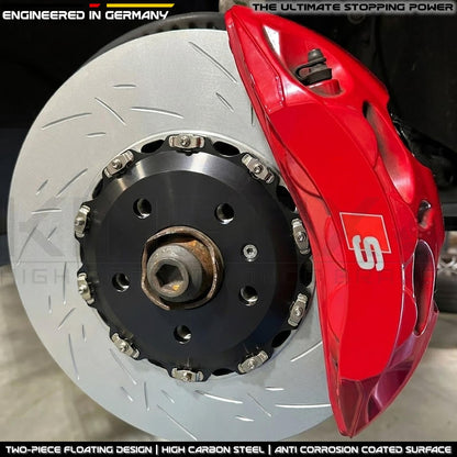 FOR AUDI Q7 Q8 SQ5 S4 S5 S6 S7 TWO-PIECE FLOATING FRONT BRAKE DISCS BREMBO PADS