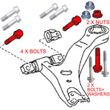 FOR LEXUS RX HARRIER FRONT LOWER SUSPENSION WISHBONE CONTROL ARM NUTS BOLTS KITS