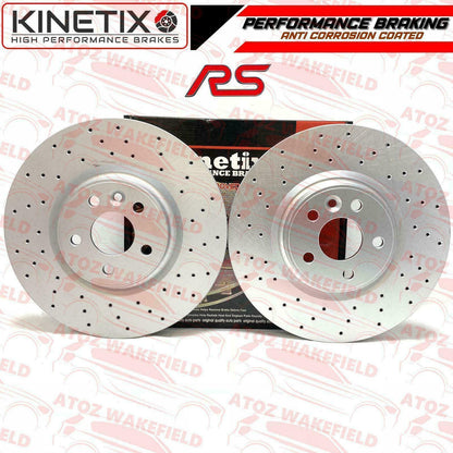 FOR FORD FOCUS RS RS500 MK2 CROSS DRILLED PERFORMANCE FRONT BRAKE DISCS 336mm