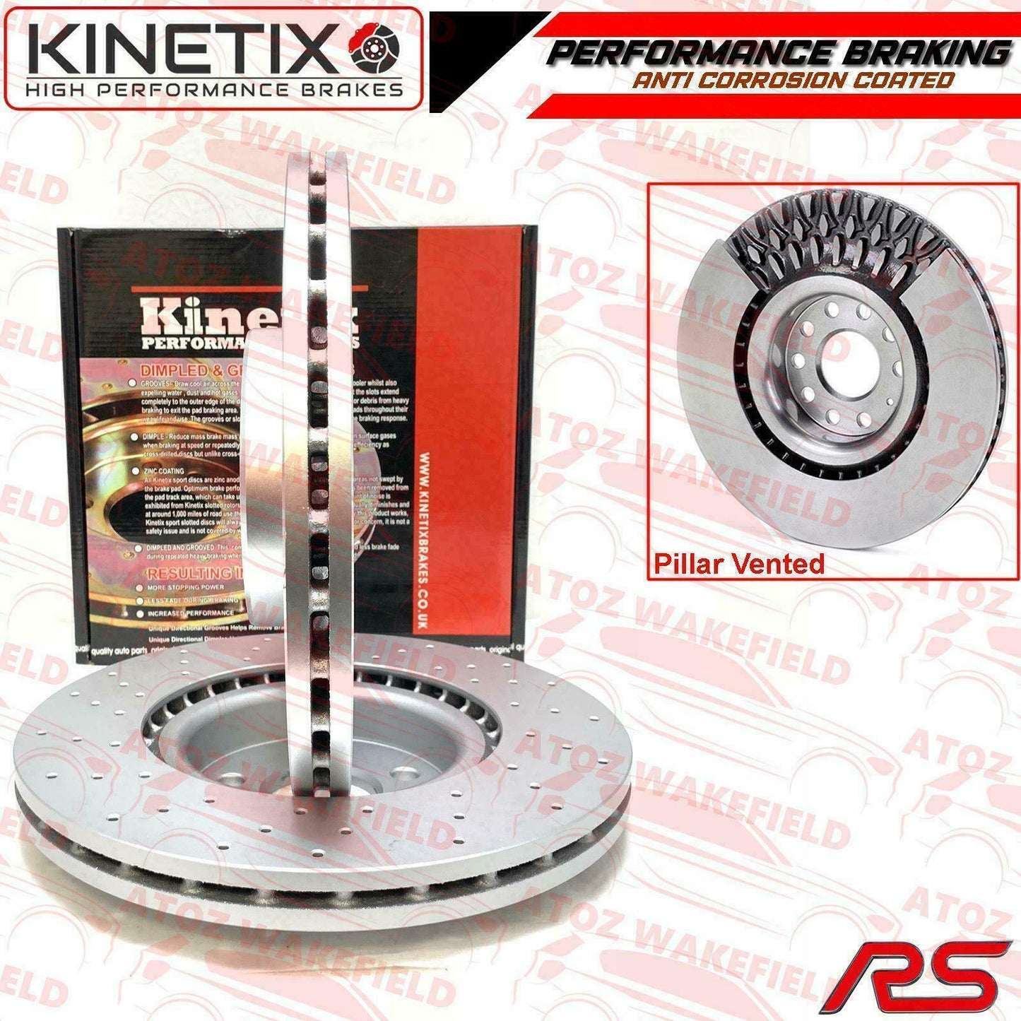 FITS FORD FOCUS RS RS500 MK2 FRONT REAR CROSS DRILLED BRAKE DISCS 336mm 302mm