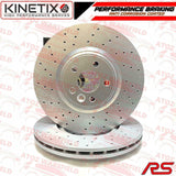 FOR FORD FOCUS RS RS500 MK2 DRILLED PERFORMANCE FRONT BRAKE DISCS PAIR 336mm