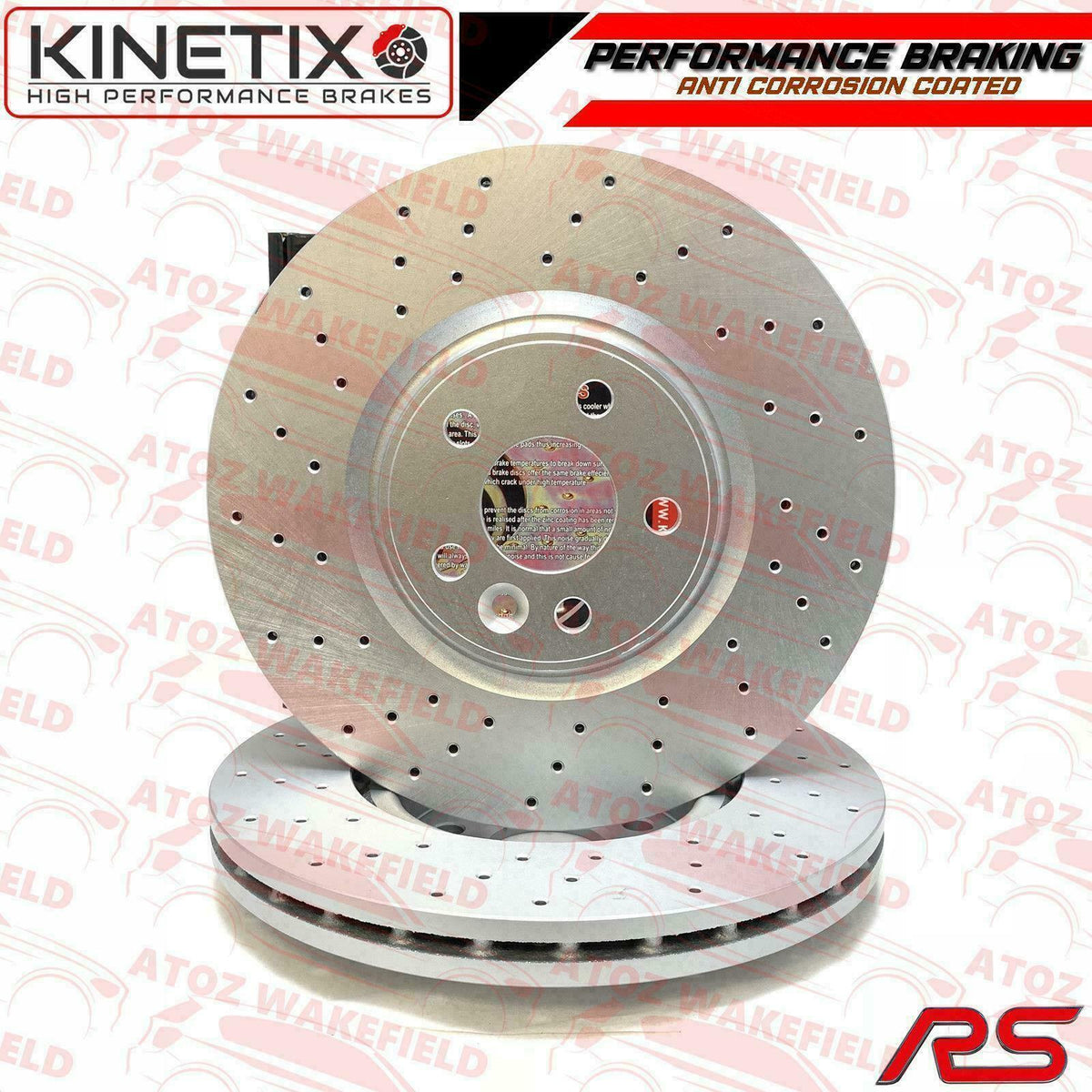 FOR FORD FOCUS RS MK2 DRILLED PERFORMANCE FRONT BRAKE DISCS BREMBO PADS 336mm