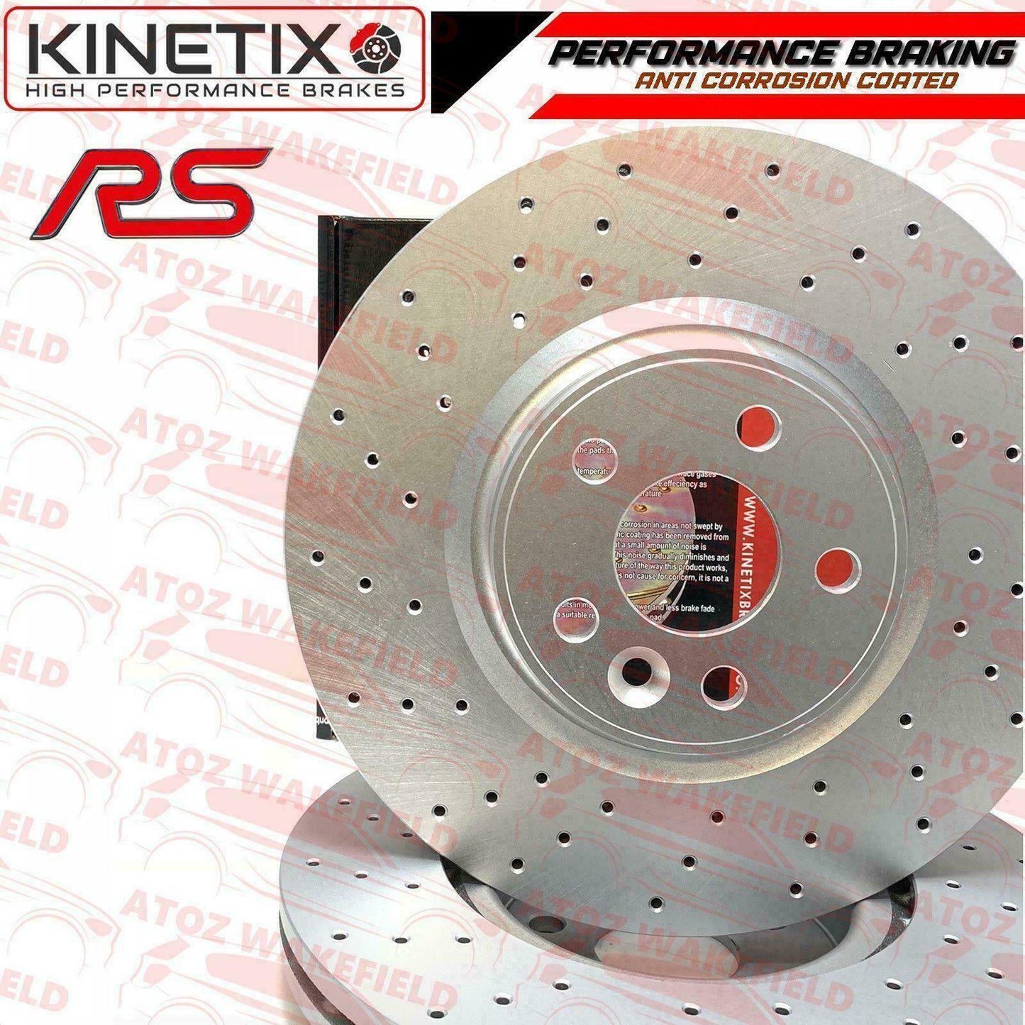 FOR FORD FOCUS RS RS500 MK2 CROSS DRILLED PERFORMANCE FRONT BRAKE DISCS 336mm