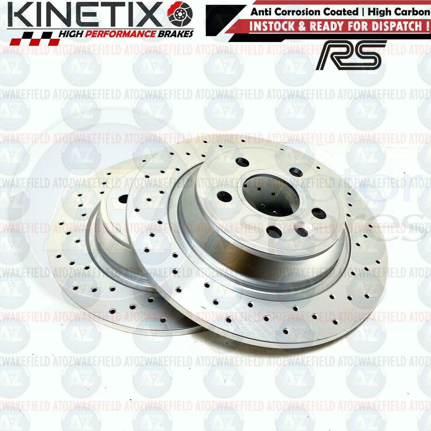 FOR FORD FOCUS 2.5 RS RS500 MK2 DRILLED REAR BRAKE DISCS BREMBO PADS 302mm