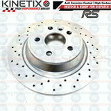 FOR FORD FOCUS 2.5 RS RS500 MK2 CROSS DRILLED REAR BRAKE DISCS 302mm *SOLID*