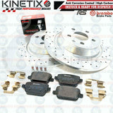 FOR FORD FOCUS 2.5 RS RS500 MK2 DRILLED REAR BRAKE DISCS BREMBO PADS 302mm