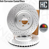 FOR JAGUAR XF D HIGH CARBON FRONT REAR CROSS DRILLED BRAKE DISCS 355mm 326mm