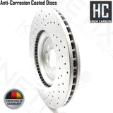 FOR JAGUAR XF 2.2d DRILLED FRONT REAR BRAKE DISCS PADS SENSORS 355mm 326mm