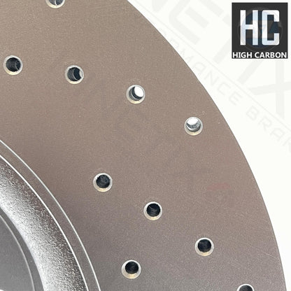FOR JAGUAR XF 2008-2015 FRONT REAR DRILLED BRAKE DISCS PADS SENSORS 355mm 326mm