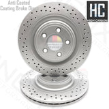 FOR JAGUAR XJ 3.0d SDV6 HIGH CARBON FRONT REAR DRILLED BRAKE DISCS 355mm 326mm