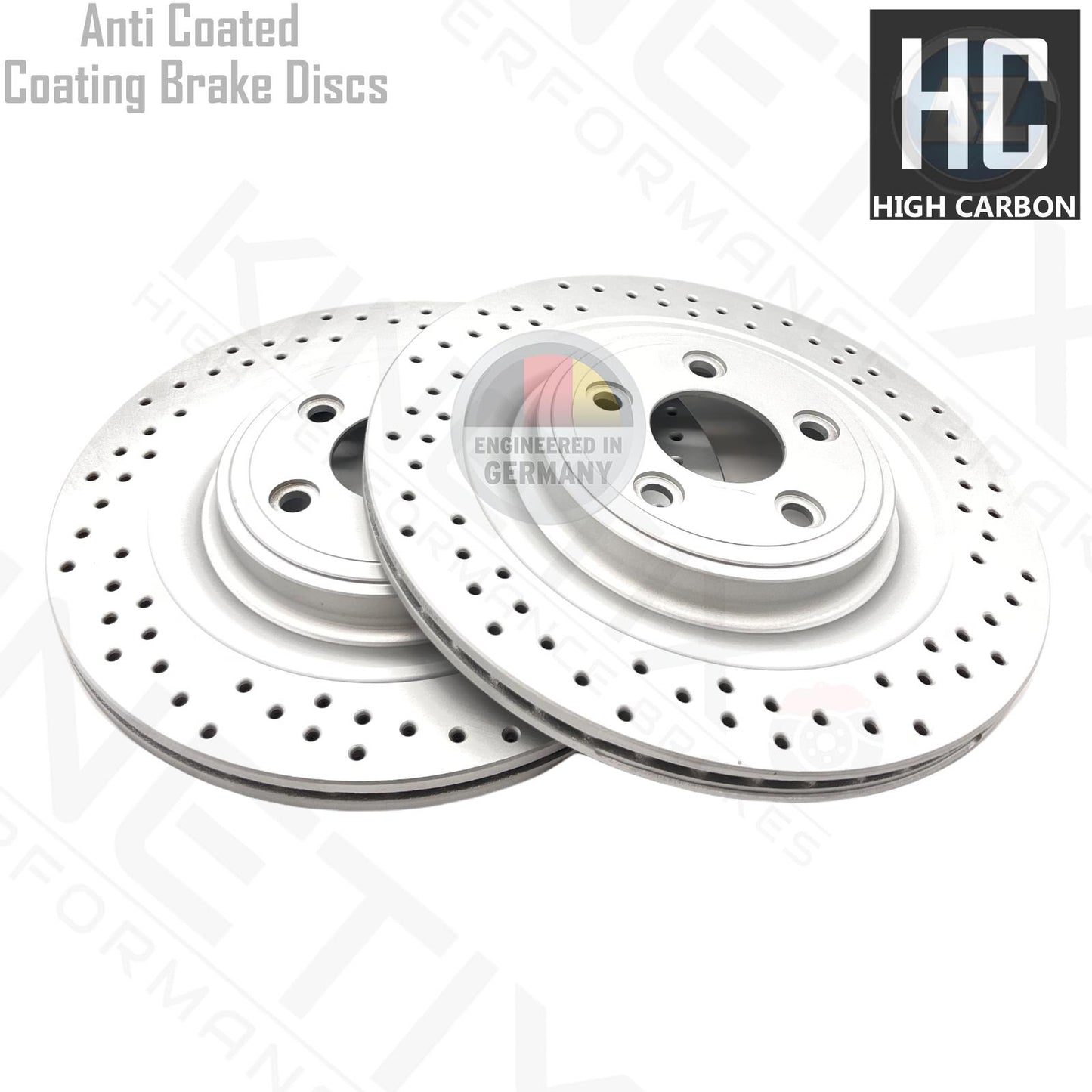 FOR JAGUAR XF 3.0 HIGH CARBON FRONT REAR CROSS DRILLED BRAKE DISCS 355mm 326mm