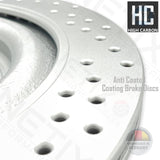 FOR JAGUAR XF 2.2d XF-R SPORT FRONT REAR CROSS DRILLED BRAKE DISCS 355m 326mm